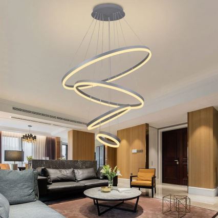 LED Aptumšojama lustra ar auklu LED/165W/230V 3000-6500K d. 80 cm + tālvadības pults
