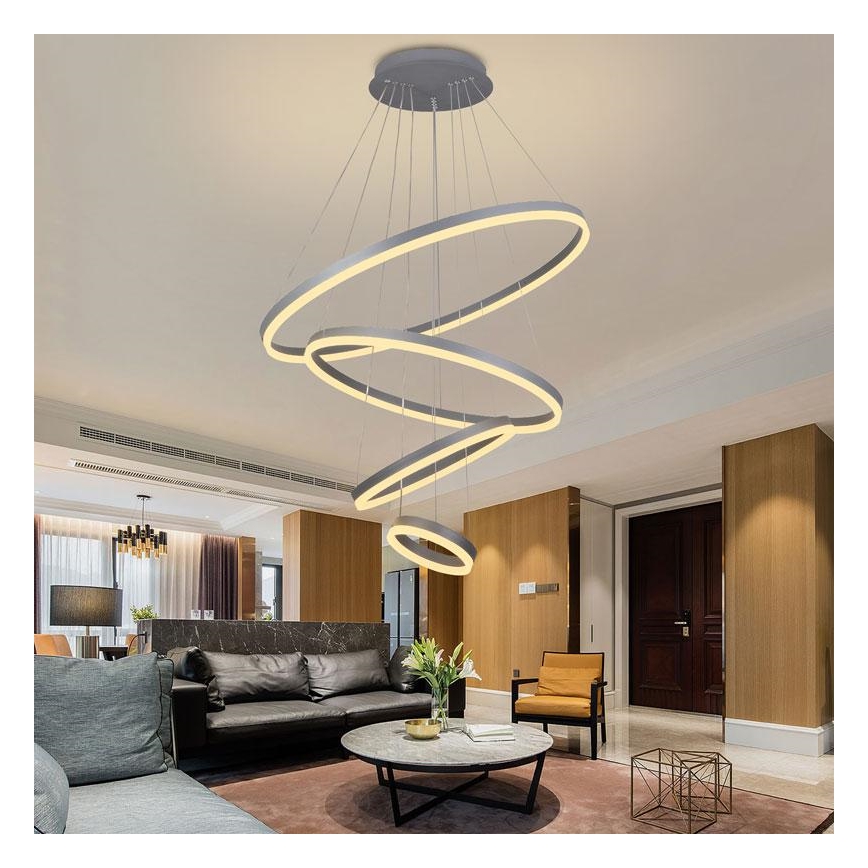 LED Aptumšojama lustra ar auklu LED/165W/230V 3000-6500K d. 80 cm + tālvadības pults