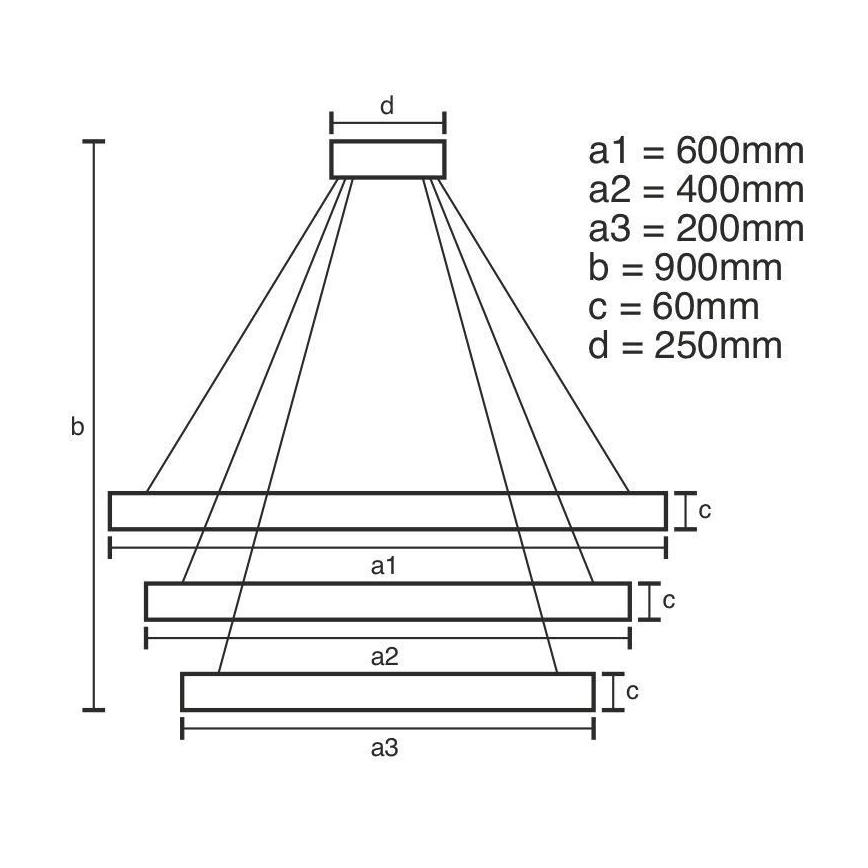 LED Aptumšojama lustra ar auklu LED/165W/230V 3000-6500K + tālvadības pults