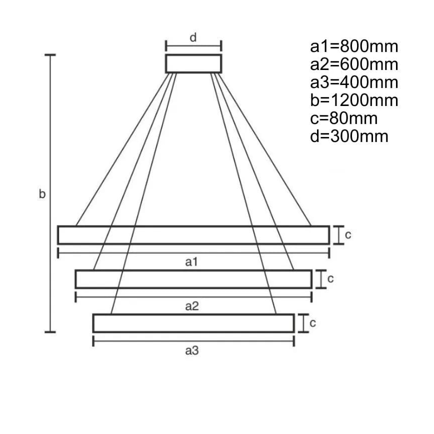 LED Aptumšojama lustra ar auklu LED/170W/230V 3000-6500K + tālvadības pults