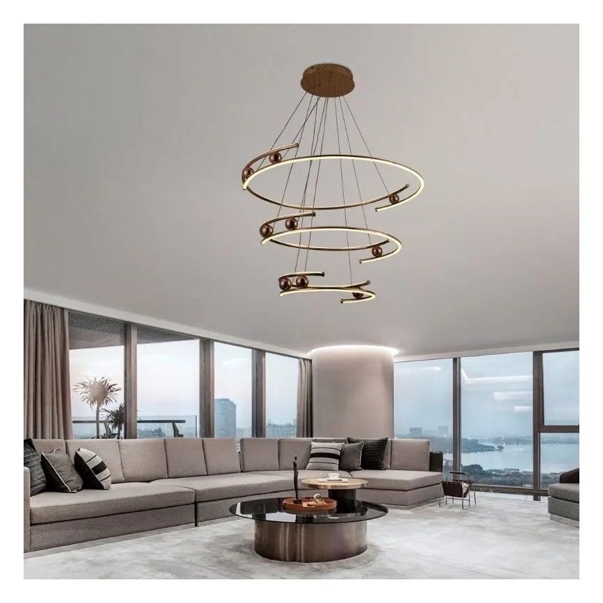 LED Aptumšojama lustra ar auklu LED/170W/230V 3000-6500K + tālvadības pults
