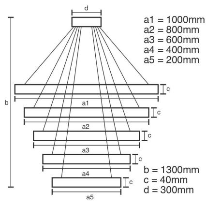 LED Aptumšojama lustra ar auklu LED/210W/230V 3000-6500K + tālvadības pults