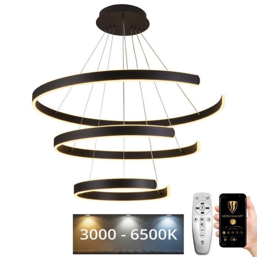 LED Aptumšojama lustra ar auklu LED/220W/230V 3000-6500K d. 80 cm + tālvadības pults