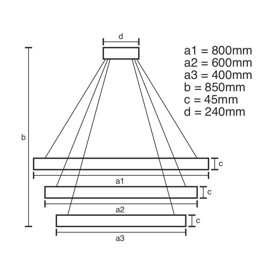LED Aptumšojama lustra ar auklu LED/220W/230V 3000-6500K + tālvadības pults