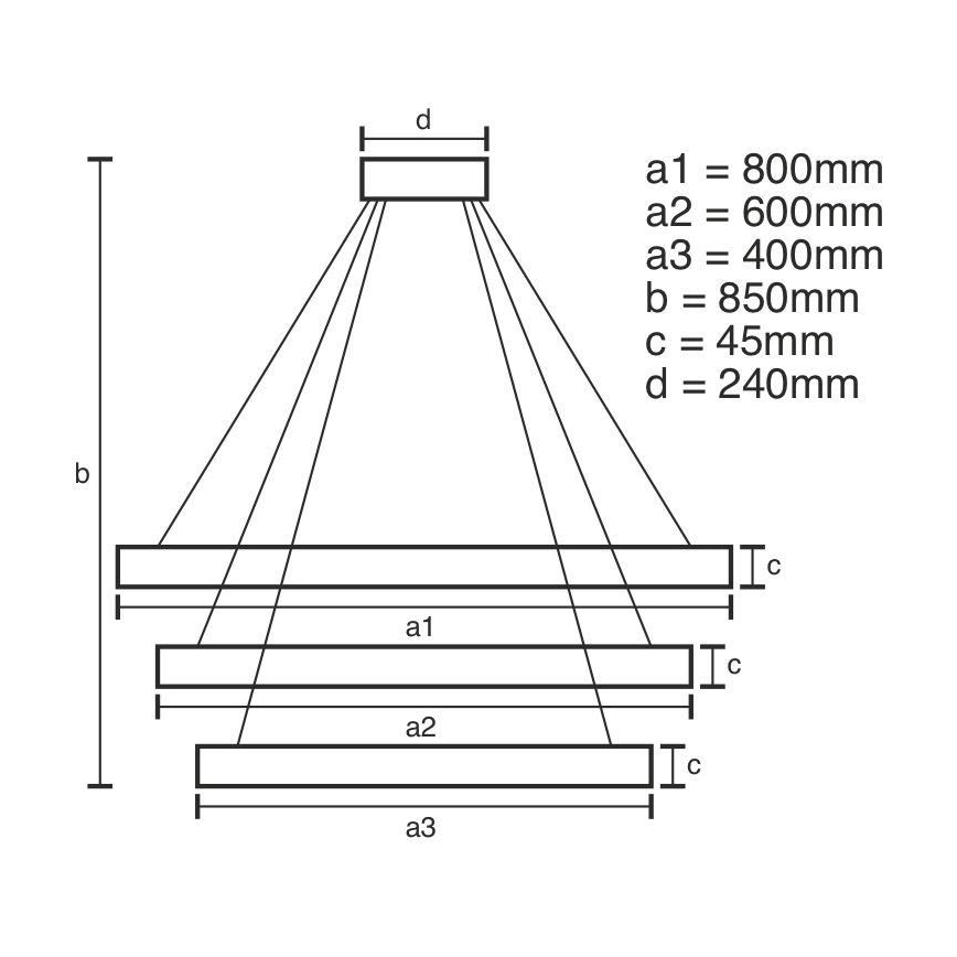 LED Aptumšojama lustra ar auklu LED/220W/230V 3000-6500K + tālvadības pults
