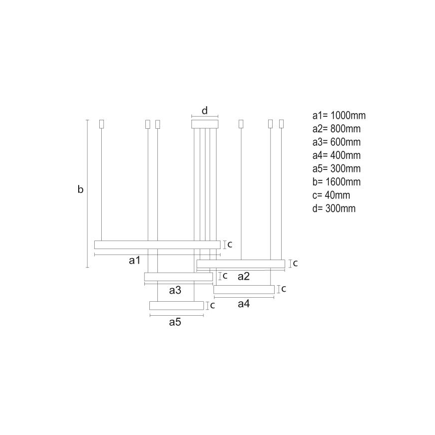 LED Aptumšojama lustra ar auklu LED/220W/230V 3000-6500K d. 100 cm + tālvadības pults