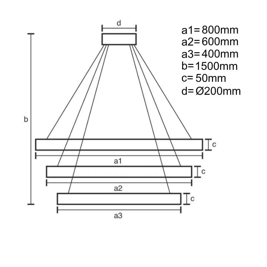 LED Aptumšojama lustra ar auklu LED/235W/230V 3000-6500K + tālvadības pults