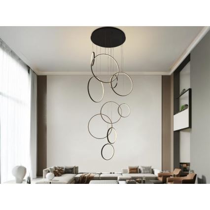 LED Aptumšojama lustra ar auklu LED/290W/230V 3000-6500K d. 60 cm + tālvadības pults