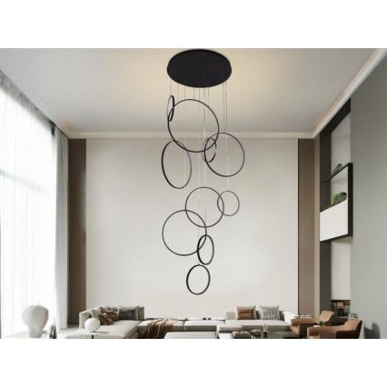 LED Aptumšojama lustra ar auklu LED/290W/230V 3000-6500K d. 60 cm + tālvadības pults