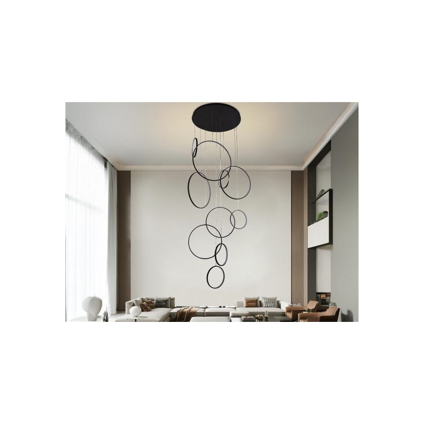 LED Aptumšojama lustra ar auklu LED/290W/230V 3000-6500K d. 60 cm + tālvadības pults