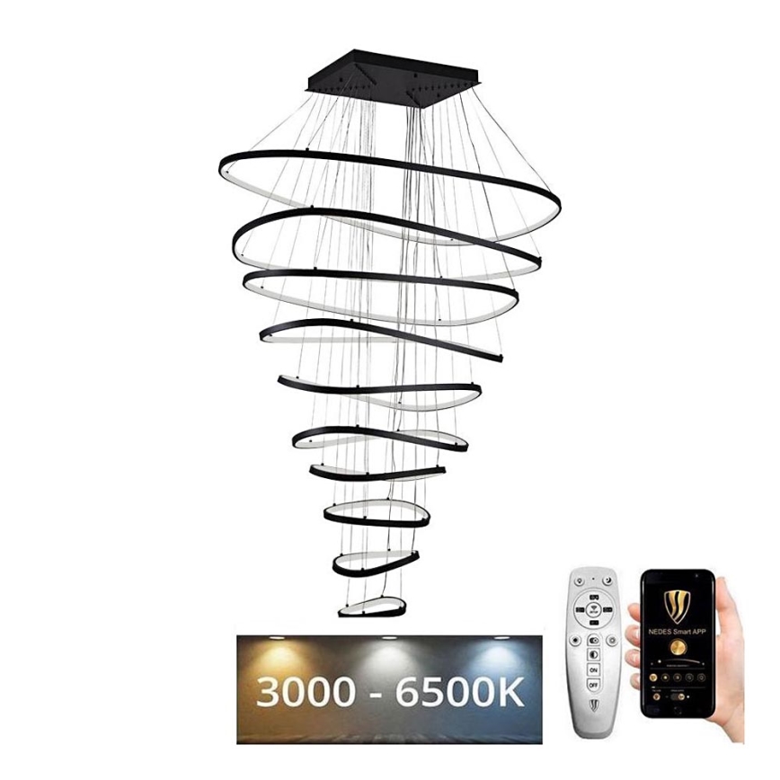 LED Aptumšojama lustra ar auklu LED/370W/230V 3000-6500K d. 100 cm + tālvadības pults