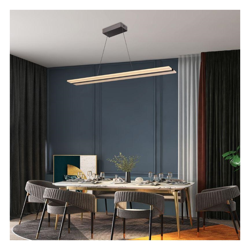 LED Aptumšojama lustra ar auklu LED/40W/230V 3000-6500K hroms + tālvadības pults