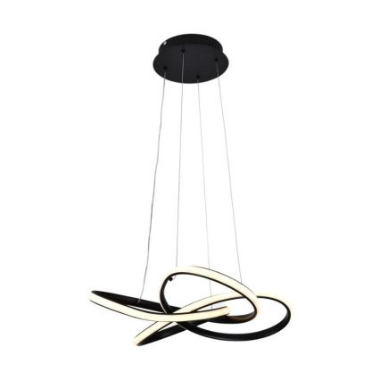 LED Aptumšojama lustra ar auklu LED/40W/230V 3000-6500K d. 48 cm melna + tālvadības pults
