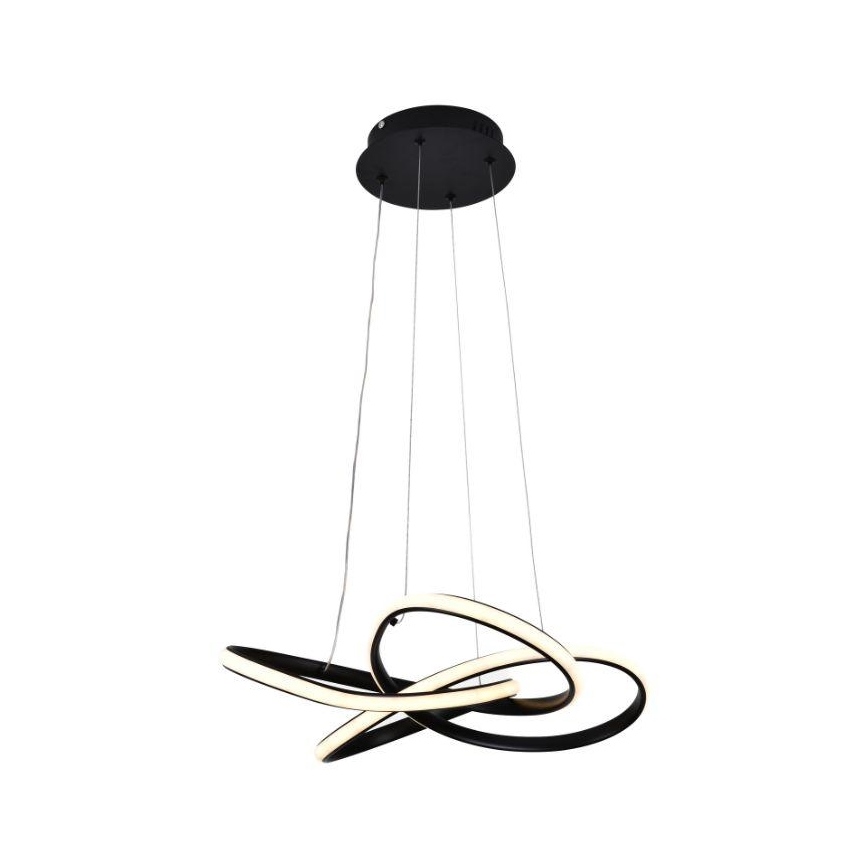 LED Aptumšojama lustra ar auklu LED/40W/230V 3000-6500K d. 48 cm melna + tālvadības pults