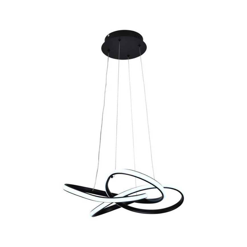 LED Aptumšojama lustra ar auklu LED/40W/230V 3000-6500K d. 48 cm melna + tālvadības pults