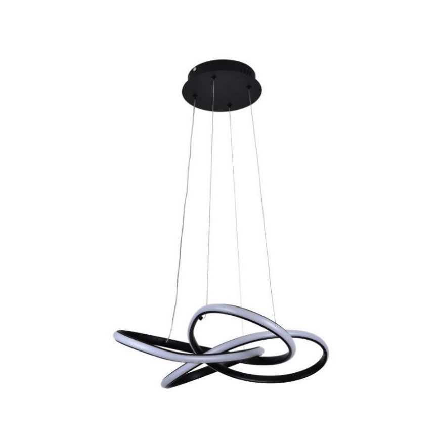 LED Aptumšojama lustra ar auklu LED/40W/230V 3000-6500K d. 48 cm melna + tālvadības pults