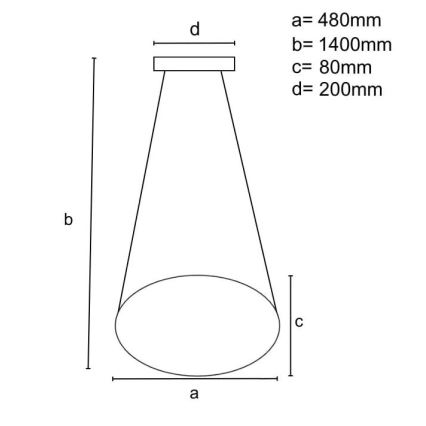 LED Aptumšojama lustra ar auklu LED/40W/230V 3000-6500K d. 48 cm melna + tālvadības pults