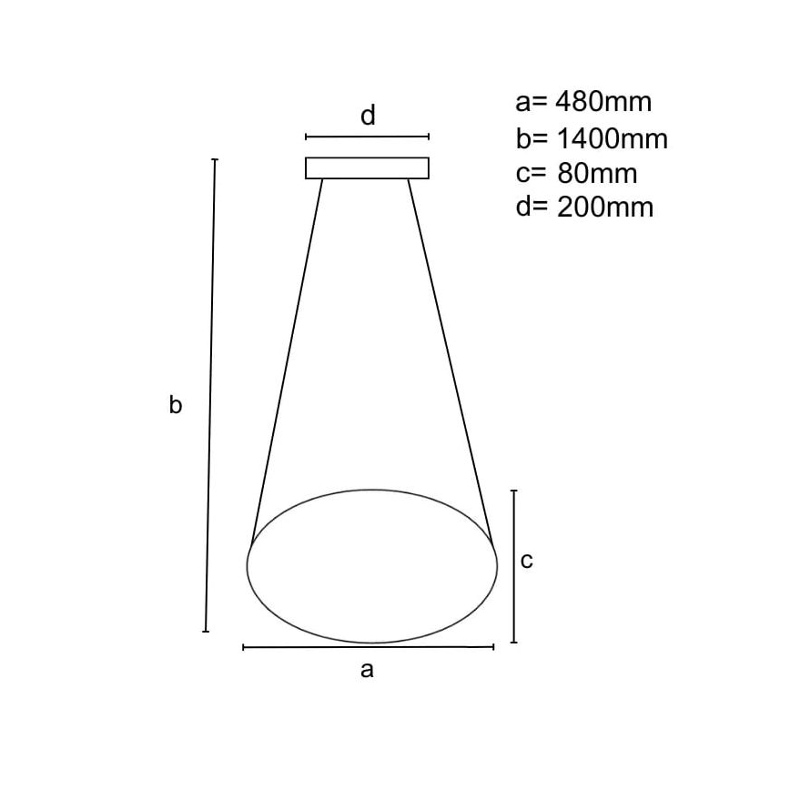 LED Aptumšojama lustra ar auklu LED/40W/230V 3000-6500K d. 48 cm melna + tālvadības pults