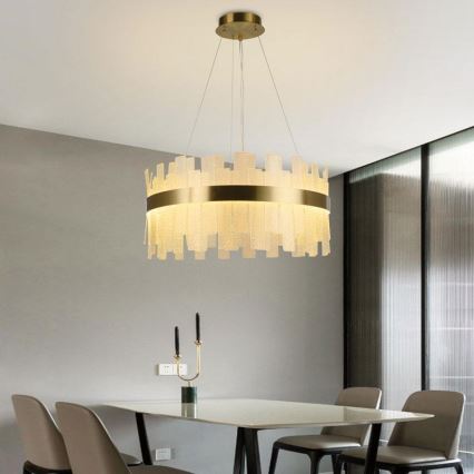 LED Aptumšojama kristāla lustra ar auklu LED/40W/230V 3000-6500K + tālvadības pults
