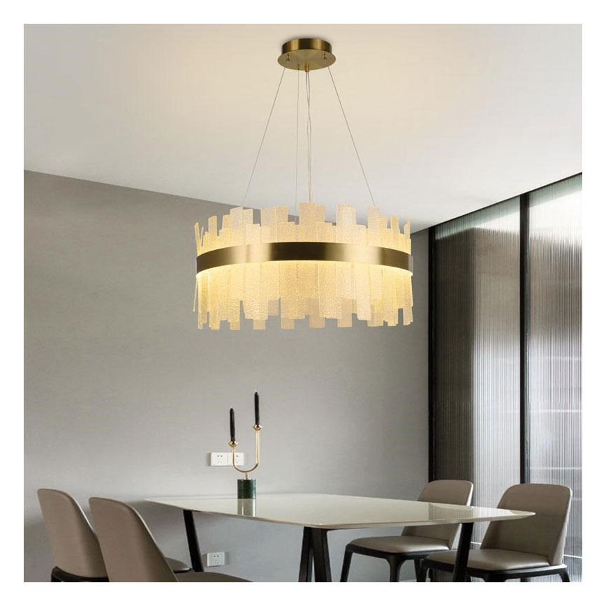 LED Aptumšojama kristāla lustra ar auklu LED/40W/230V 3000-6500K + tālvadības pults