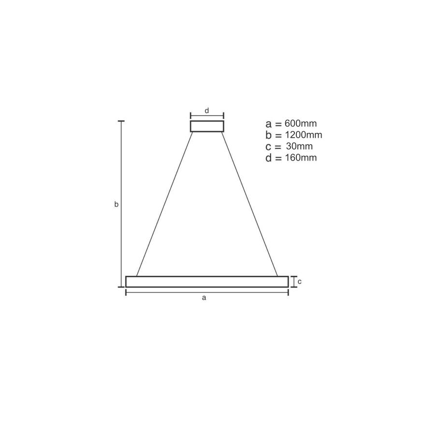 LED Aptumšojama lustra ar auklu LED/40W/230V 3000-6500K d. 60 cm + tālvadības pults