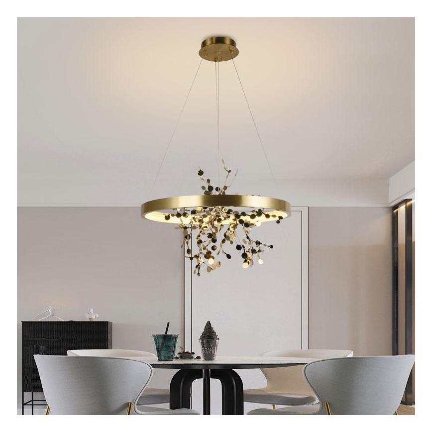 LED Aptumšojama lustra ar auklu LED/40W/230V 3000-6500K zelta + tālvadības pults