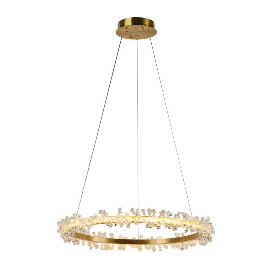 LED Aptumšojama kristāla lustra ar auklu LED/40W/230V 3000-6500K zelta + tālvadības pults