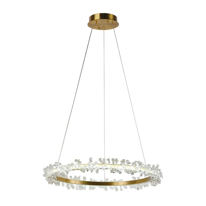 LED Aptumšojama kristāla lustra ar auklu LED/40W/230V 3000-6500K zelta + tālvadības pults