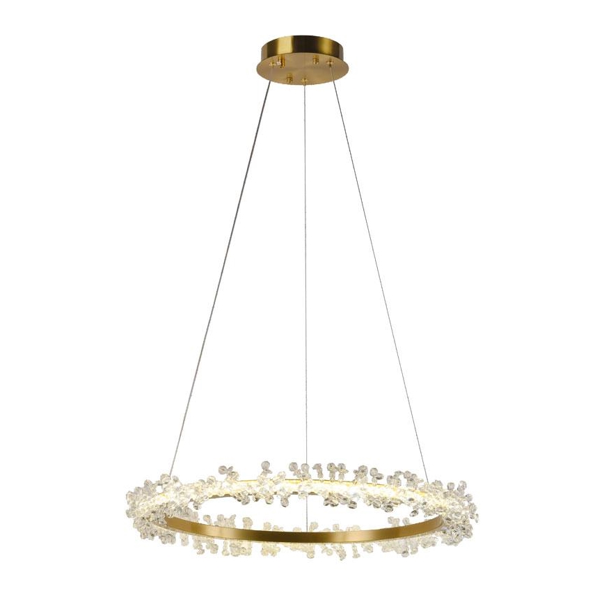 LED Aptumšojama kristāla lustra ar auklu LED/40W/230V 3000-6500K zelta + tālvadības pults