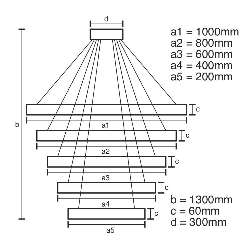 LED Aptumšojama lustra ar auklu LED/420W/230V 3000-6500K + tālvadības pults