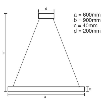 LED Aptumšojama lustra ar auklu LED/42W/230V 3000-6500K d. 60 cm + tālvadības pults