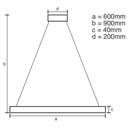 LED Aptumšojama lustra ar auklu LED/42W/230V 3000-6500K d. 60 cm + tālvadības pults