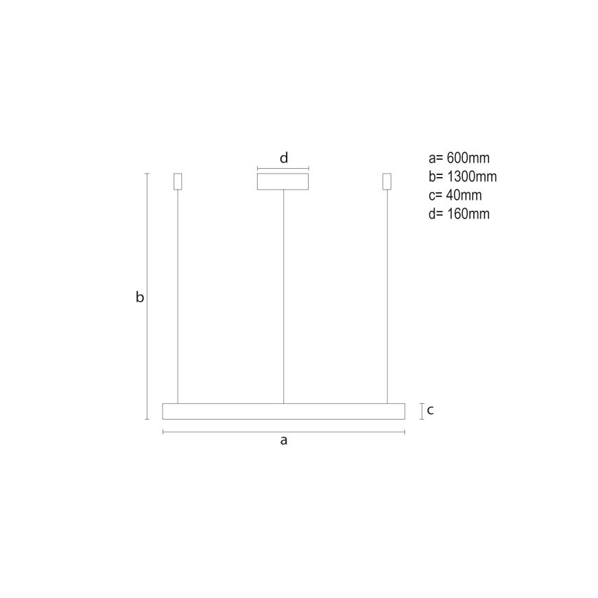 LED Aptumšojama lustra ar auklu LED/42W/230V 3000-6500K d. 60 cm + tālvadības pults