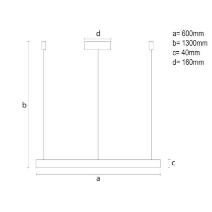 LED Aptumšojama lustra ar auklu LED/42W/230V 3000-6500K + tālvadības pults