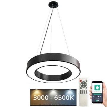 LED Aptumšojama lustra ar auklu LED/45W/230V 3000-6500K melna + tālvadības pults