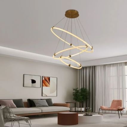 LED Aptumšojama lustra ar auklu LED/45W/230V 3000-6500K d. 80 cm + tālvadības pults