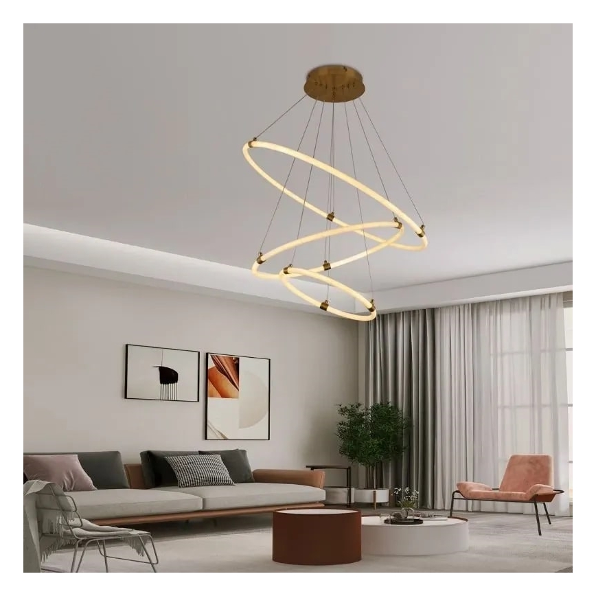 LED Aptumšojama lustra ar auklu LED/45W/230V 3000-6500K d. 80 cm + tālvadības pults
