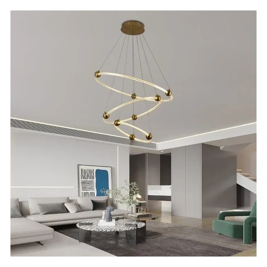 LED Aptumšojama lustra ar auklu LED/45W/230V 3000-6500K + tālvadības pults