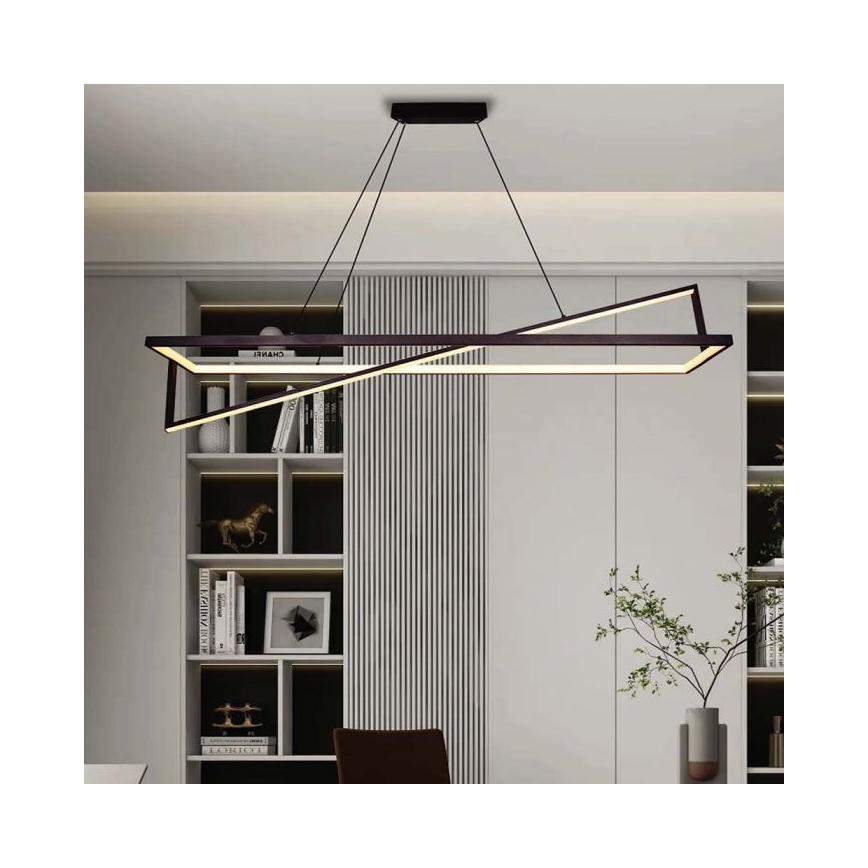 LED Aptumšojama lustra ar auklu LED/45W/230V 3000K 114 cm melna