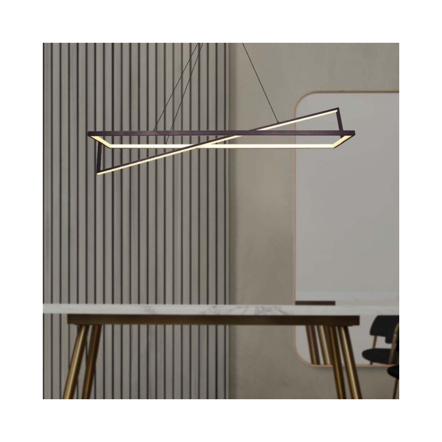 LED Aptumšojama lustra ar auklu LED/45W/230V 3000K 114 cm melna