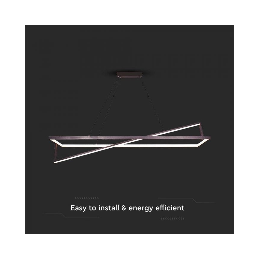 LED Aptumšojama lustra ar auklu LED/45W/230V 3000K 114 cm melna