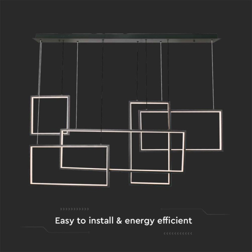 LED Aptumšojama lustra ar auklu LED/45W/230V 3000K melna