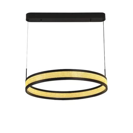 LED Aptumšojama lustra ar auklu LED/45W/230V 3000-6500K d. 60 cm melna + tālvadības pults