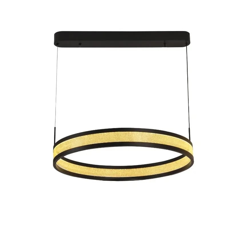 LED Aptumšojama lustra ar auklu LED/45W/230V 3000-6500K d. 60 cm melna + tālvadības pults