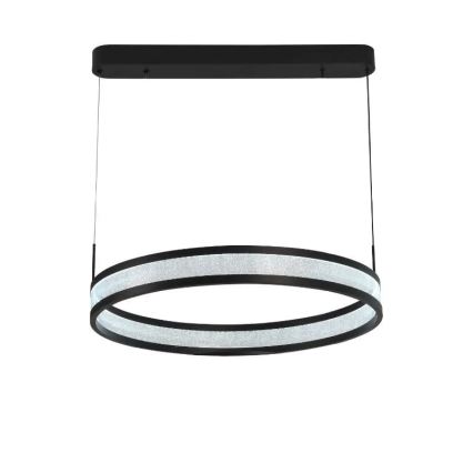 LED Aptumšojama lustra ar auklu LED/45W/230V 3000-6500K d. 60 cm melna + tālvadības pults
