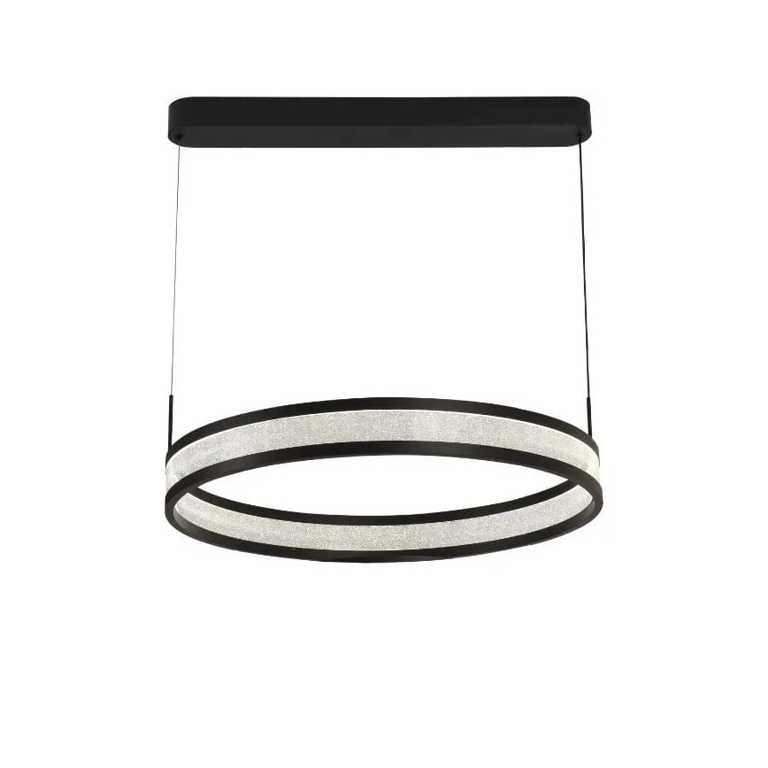 LED Aptumšojama lustra ar auklu LED/45W/230V 3000-6500K d. 60 cm melna + tālvadības pults