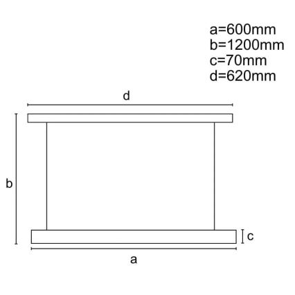 LED Aptumšojama lustra ar auklu LED/45W/230V 3000-6500K d. 60 cm melna + tālvadības pults