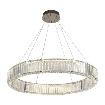 LED Aptumšojama kristāla lustra ar auklu LED/50W/230V 3000-6500K spīdīgi hromēts + tālvadības pults