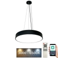 LED Aptumšojama lustra ar auklu LED/50W/230V 3000-6500K melna + tālvadības pults