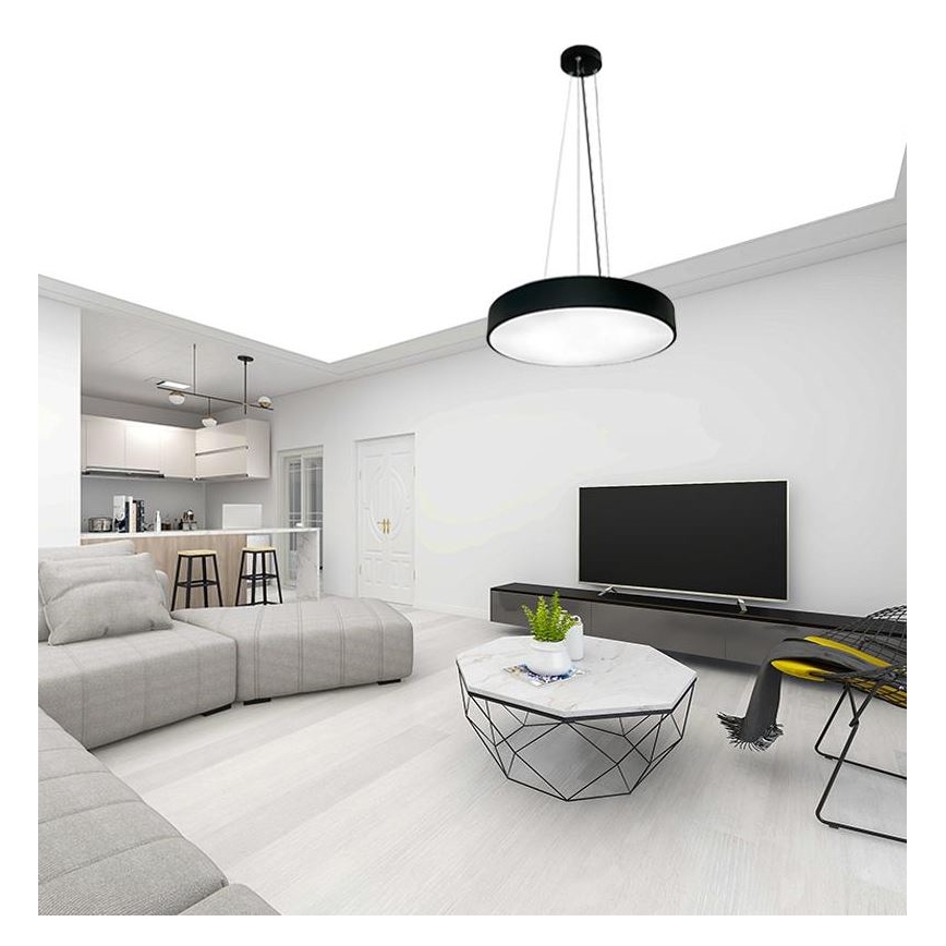 LED Aptumšojama lustra ar auklu LED/50W/230V 3000-6500K melna + tālvadības pults